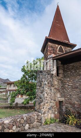 Kathedrale von Taiohae, Nuku Hiva. Stockfoto