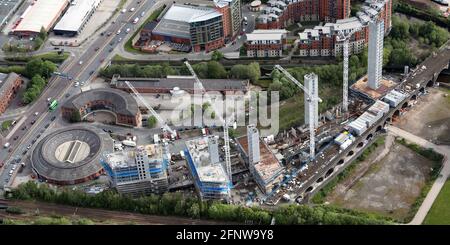 Luftaufnahme der Neubauentwicklung am Graingers Way, Leeds, West Yorkshire Stockfoto