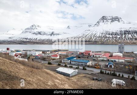 Reydarfjordur, Island - Drehort für die TV-Serie Fortitude, Stockfoto
