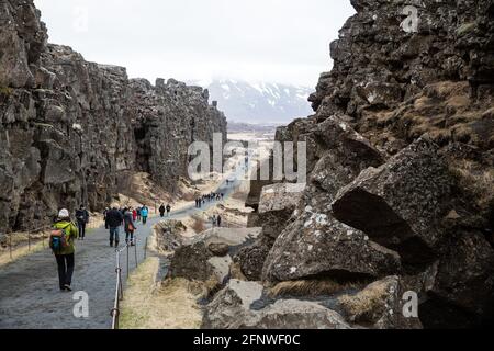 Thingvellir Nationalpark, Goldener Kreis, Island Stockfoto