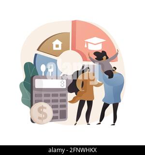 Familienbudget Planung abstraktes Konzept Vektor Illustration. Stock Vektor