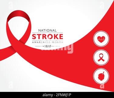 Vektor-Illustration des National Stroke Awareness Month, der im Mai beobachtet wurde. Stock Vektor