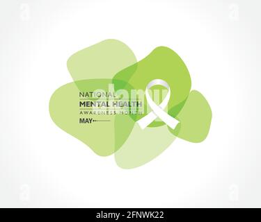 Vektor-Illustration des National Mental Health Awareness Month, beobachtet im Mai. Stock Vektor