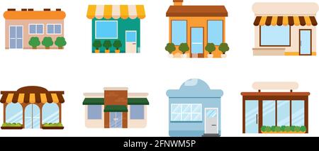 Satz von Shop-Gebäude Symbole Store-Struktur Vektor Stock Vektor