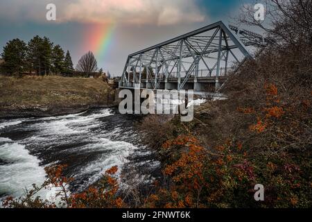 Spokane River und der Riverfront Park in Spokane, WA Stockfoto