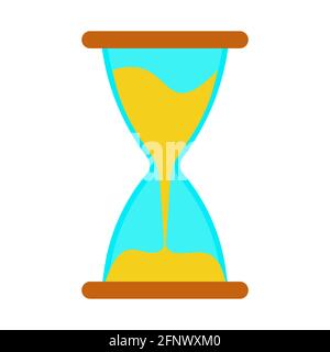 Hourglass Time Clock Symbol Vektor Symbol Illustration. Sanduhr Countdown-Zeichen Stunde isoliert weiß. Sandglas vintage Messung Stoppuhr deadl Stock Vektor