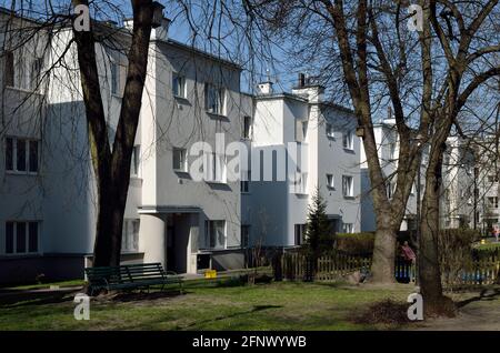 Wohngebäude der Warschauer Wohngenossenschaft, Zoliborz-Bezirk, Warschau, Polen Stockfoto