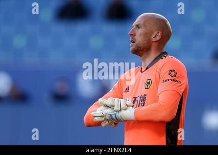 Everton, Großbritannien. Mai 2021. Wolverhampton Wanderers Torhüter John Ruddy schaut zu. Premier League Spiel, Everton gegen Wolverhampton Wanderers am Mittwoch, 19. Mai 2021 im Goodison Park in Liverpool. Dieses Bild darf nur für redaktionelle Zwecke verwendet werden. Nur zur redaktionellen Verwendung, Lizenz für kommerzielle Nutzung erforderlich. Keine Verwendung in Wetten, Spielen oder einem einzigen Club / Liga / Spieler Publikationen. PIC von Chris Stading / Andrew Orchard Sport Fotografie / Alamy Live News Kredit: Andrew Orchard Sport Fotografie / Alamy Live News Stockfoto