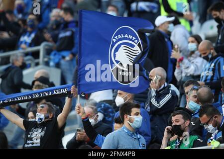 Reggio Emilia, Italien, 19. Mai 2021. Atalanta Fans während des Coppa Italia Spiels im Mapei Stadium - Cittˆ del Tricolore, Sassuolo. Bildnachweis sollte lauten: Jonathan Moscrop / Sportimage Kredit: Sportimage/Alamy Live News Stockfoto