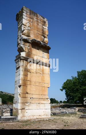 Ruinen der antiken Stadt Philippi (heute Philippoi oder Filippoi). Stockfoto