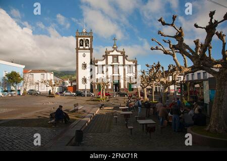 Die Kirche von Nossa Senhora do Rosário, in der portugiesischen Stadt Lagoa, Sao Miguel, Azoren. Stockfoto