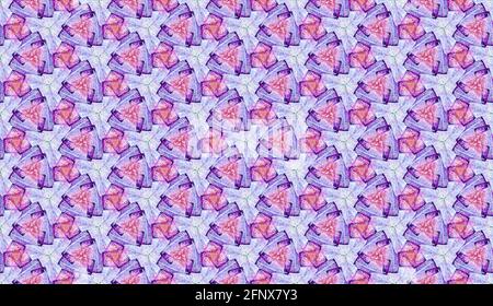 Abstraktes violettes und rosa gefliestes Muster. Geometrisches Steppmuster. Stockfoto