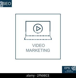 Abstrakte Business-Icons, SEO-Video-Marketing - Vektor-Illustration Stock Vektor