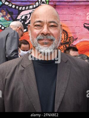 Boyle Heights, Kalifornien, USA. Mai 2021. Ben Guillory nimmt an der Pressekonferenz der Senatorin Susan Rubio vom Senat 805 (SB 805) ''Save the Performing Arts Act of 2021'' Teil. Bild: Billy Bennight/ZUMA Wire/Alamy Live News Stockfoto