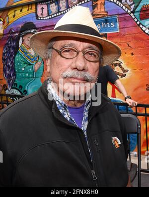 Boyle Heights, Kalifornien, USA. Mai 2021. Edward James Olmos nimmt an dem Senator Susan Rubio's Senate Bill 805 (SB 805) ''Save the Performing Arts Act of 2021'' Pressekonferenz Teil. Bild: Billy Bennight/ZUMA Wire/Alamy Live News Stockfoto