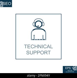 Abstrakte Business-Icons, technische SEO-Unterstützung - Vektor-Illustration Stock Vektor