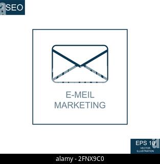 Abstrakte Business-Symbole, SEO E-Mail-Marketing - Vektor-Illustration Stock Vektor