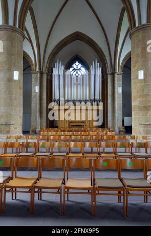 evangelische Neustädter Marienkirche aus dem 15. Jahrhundert - neue Orgel, Bielefeld, Nordrhein-Westfalen, Deutschland Stockfoto