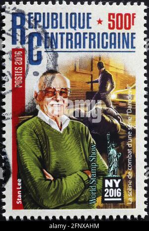 Comic-Autor Stan Lee auf Briefmarke Stockfoto