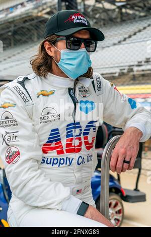 Indianapolis, Indiana, USA. Mai 2021. JR HILDEBRAND (1) aus den Vereinigten Staaten bereitet sich auf den 105. Lauf des Indianapolis 500 auf dem Indianapolis Motor Speedway in Indianapolis, Indiana, vor. Quelle: Walter G Arce SR Grindstone Medi/ASP/ZUMA Wire/Alamy Live News Stockfoto