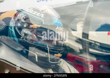 Indianapolis, Indiana, USA. Mai 2021. JR HILDEBRAND (1) aus den Vereinigten Staaten bereitet sich auf den 105. Lauf des Indianapolis 500 auf dem Indianapolis Motor Speedway in Indianapolis, Indiana, vor. Quelle: Walter G Arce SR Grindstone Medi/ASP/ZUMA Wire/Alamy Live News Stockfoto