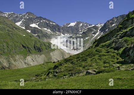 Gepatschgletscher im Kaunertal, Österreich, Tiroler Oberland Stockfoto