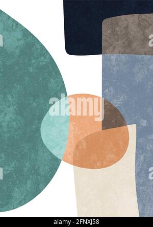 Vintage Hintergrund mit coolen Farben und Stein Wandstruktur. Moderne skandinavische Kunstwerke für Print, Poster und Kunstprodukte. Stockfoto
