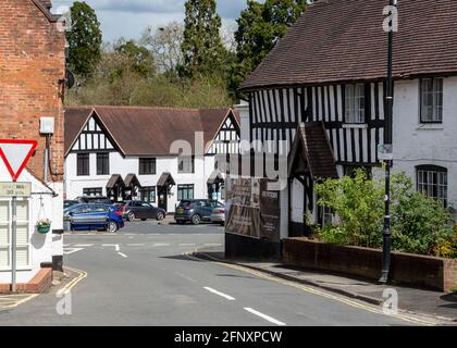 Blick auf die Swan Street von Bear Hill in Alvechurch, Worcestershire. Stockfoto