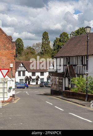 Blick auf die Swan Street von Bear Hill in Alvechurch, Worcestershire. Stockfoto