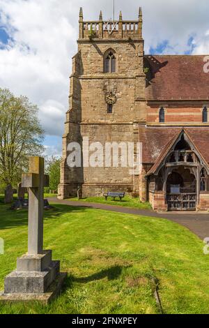 Pfarrkirche St. Laurence in Alvechurch, Worcestershire, England. Stockfoto