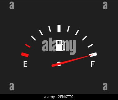 Kraftstoffanzeigen Gasanzeige. Symbol für „Instrumentenvektor voll“. Kfz-Wählscheibe Benzin-Benzin-Armaturenbrett Stock Vektor