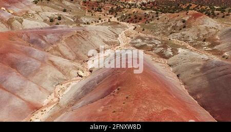 Luftaufnahme der Chinle Hills in der Nähe der Circle Cliffs, Grand Staicase Escalante National Monument, Utah Stockfoto