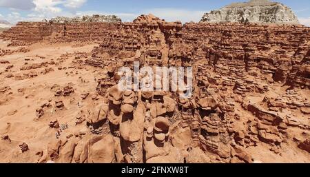 Luftaufnahme des Goblin Valley State Park, Utah Stockfoto