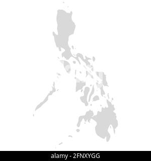 Philippinische Region Land Vektorkarte. Philippinisch graue Hintergrundkarte Stock Vektor