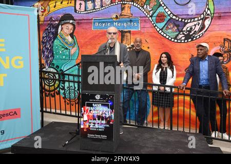 19. Mai 2021: Joe Spano spricht während des Senator Susan Rubio Senats Bill 805 (SB 805) ''Save the Performing Arts Act of 2021'' Pressekonferenz. Bild: Billy Bennight/ZUMA Wire/Alamy Live News Stockfoto