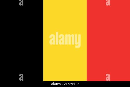 Die Nationalflagge des europäischen Landes Belgien. Stock Vektor
