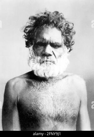 Geographie / Reisen, Australien, Menschen, Aborigines, alter Mann, Portrait, New South Wales, um 1900, ZUSÄTZLICHE-RIGHTS-CLEARANCE-INFO-NOT-AVAILABLE Stockfoto