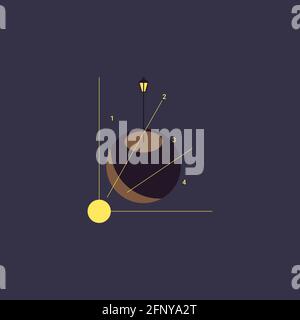 Vector kleinen Planeten in Umriss-Stil. Digitale Kunst Stock Vektor