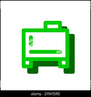 Wasserspeicher-Symbol in flachem Design mit grüner Farbe und Schlagschatten. Stock Vektor