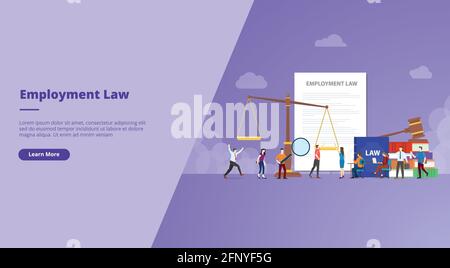Arbeitsrecht für Website-Design-Vorlage Banner oder Folienpräsentation Abdeckung Stockfoto