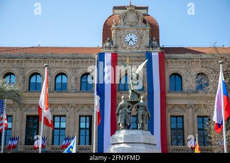 Das Rathaus in der französischen Stadt Cannes an der französischen riviera. Stockfoto