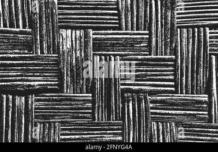 Verzweifelte Overlay Bambus, indische Rohrstruktur, Grunge Hintergrund. Abstrakte Halbton-Vektor-Illustration Stock Vektor