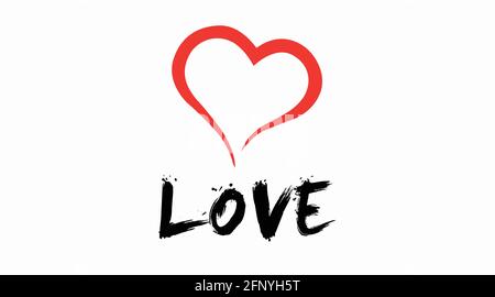 Love Icon. Vektor isolierte Illustration eines Herzens mit dem Wort Liebe Stock Vektor