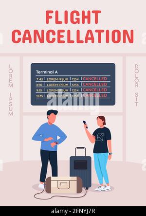 Flugstornierungsformular flache Vektorvorlage Stock Vektor