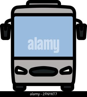 Touristenbus-Symbol. Editierbare Fett Formatigte Kontur Mit Farbfüllungsdesign. Vektorgrafik. Stock Vektor