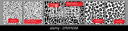 Satz von Vektor-Cover Notebook-Design. Abstract trendige Tier Leopard Vorlage Design für Notizbuch Papier, Copybook Broschüren, Buch, Magazin. Planer Stock Vektor