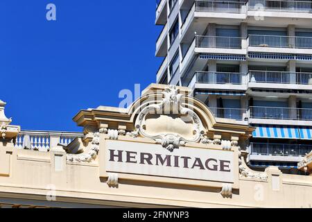 Monte Carlo, Monaco. Mai 2021. Monaco-Atmosphäre - Hermitage. Großer Preis von Monaco, Donnerstag, 20. Mai 2021. Monte Carlo, Monaco. Quelle: James Moy/Alamy Live News Stockfoto