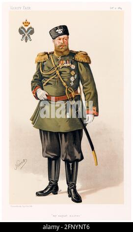 Alexander III. Von Russland (1845-1894), Kaiser von Russland (1881-1894), lithographischer Porträtdruck von Konstantin von de Grimm, 1884 Stockfoto