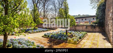 Schlossgarten in Cesky Krumlov, Tschechische republik Stockfoto