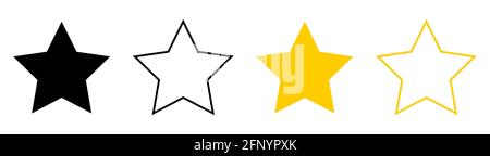 Sterne Sammlung icon.Yellow and Black Set von Sternen, isoliert auf weißem Hintergrund.Star-Vektor-Sammlung.Vektor-Illustration Stock Vektor